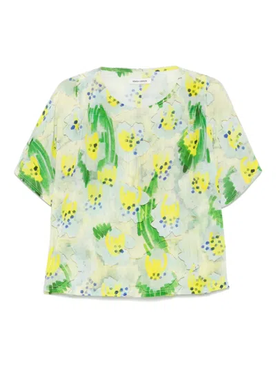Henrik Vibskov Frown Silk Blouse In Green