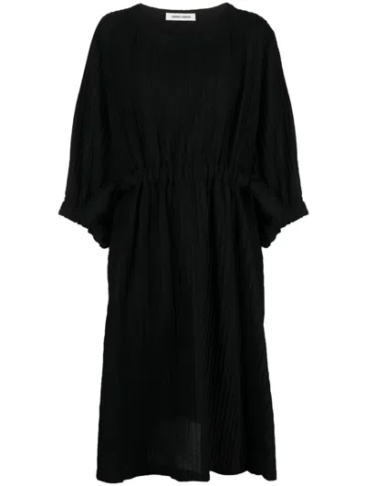 Henrik Vibskov Full Fest Pleated Midi Dress In Black