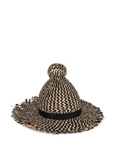 Henrik Vibskov Garden Zigzag-woven Straw Hat In Purple