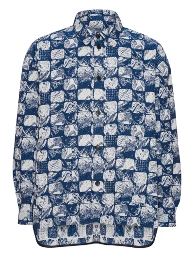Henrik Vibskov Geometric-print Long-sleeves Shirt In Blue