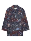 Henrik Vibskov Graphic Double-breasted Coat In Brown