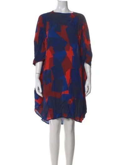 Pre-owned Henrik Vibskov Graphic Print Mini Dress In Blue
