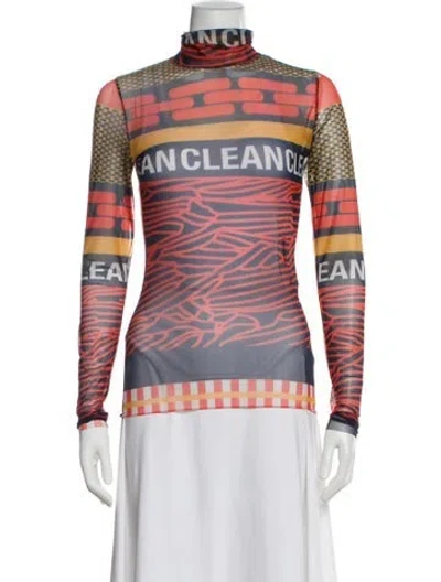 Pre-owned Henrik Vibskov Graphic Print Turtleneck Top In Multi
