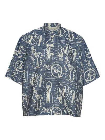 Henrik Vibskov Graphic T-shirt In Blue