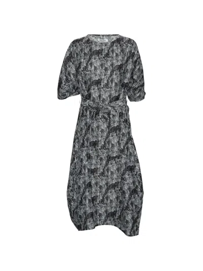 Henrik Vibskov Graphic-print Dolman-sleeve Dress In Black