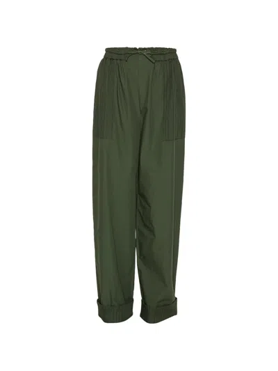 Henrik Vibskov Helmet Pleated-panel Trousers In Green