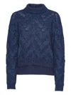 Henrik Vibskov High-neck Open-knit Sweater In Blue