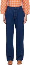 Henrik Vibskov Boyfriend Denim Jeans In Dark Indigo Denim