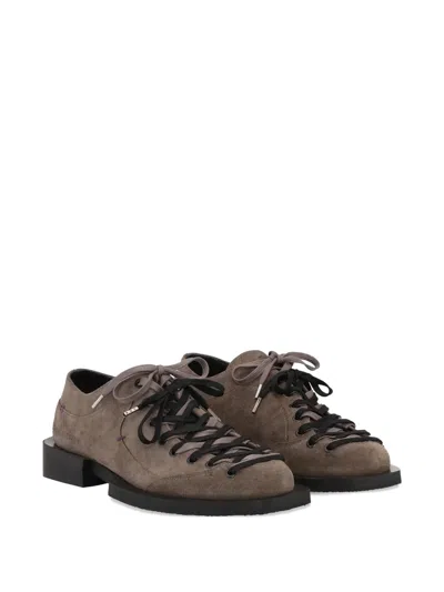 Henrik Vibskov Kelly Suede Lace-up Shoes In Brown