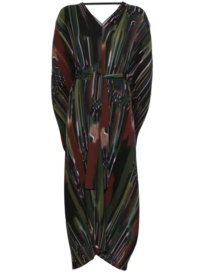 Henrik Vibskov Knight Plissé Maxi Dress In Green