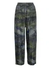 Henrik Vibskov Landscape-print Drawstring Straight Trousers In Green