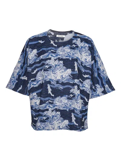 Henrik Vibskov Landscape-print T-shirt In Blue