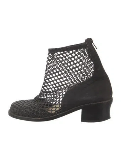 Pre-owned Henrik Vibskov Leather Lasercut Accents Boots In Black