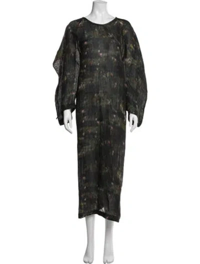 Pre-owned Henrik Vibskov Linen Long Dress W/ Tags In Green