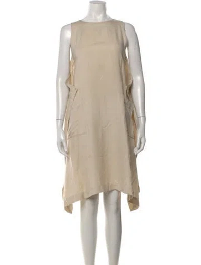 Pre-owned Henrik Vibskov Linen Midi Length Dress In Neutral