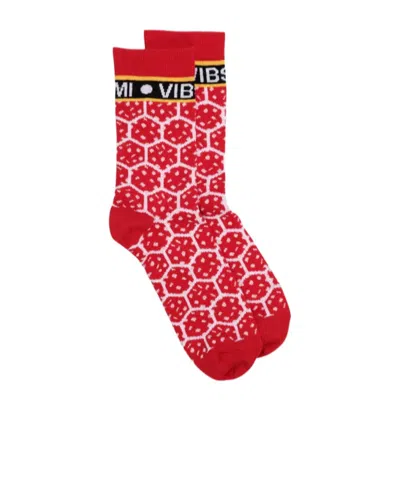 Henrik Vibskov Logo Socks In Red