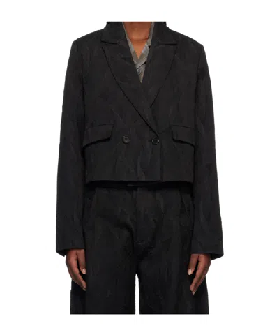 Henrik Vibskov Long-sleeved Suit Coat In Black