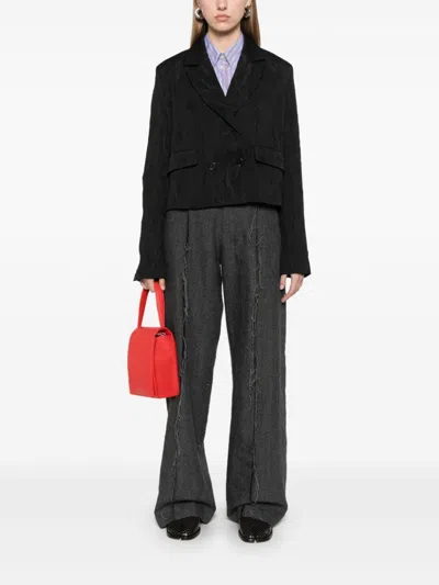 Henrik Vibskov Malin Blazer In Black Shadow Lines