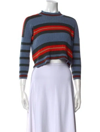 Pre-owned Henrik Vibskov Merino Wool Striped Sweater In Blue