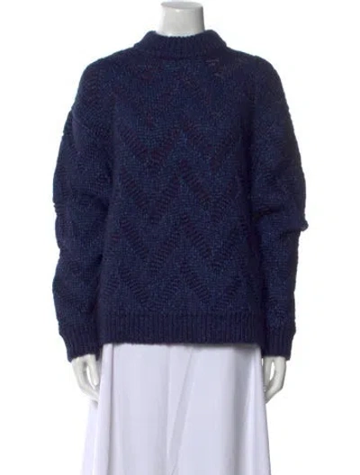 Pre-owned Henrik Vibskov Mock Neck Sweater In Blue