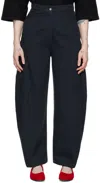 Henrik Vibskov Post Denim Wide-leg Jeans In Navy Blue Twill