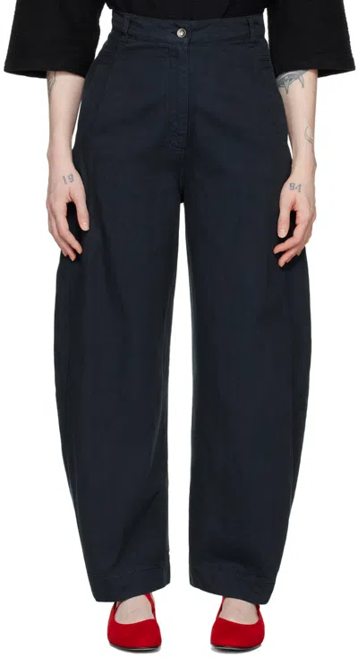 Henrik Vibskov Post Denim Wide-leg Jeans In Navy Blue Twill