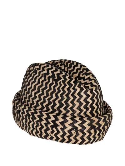 Henrik Vibskov Newspaper Zigzag-woven Hat In Multi