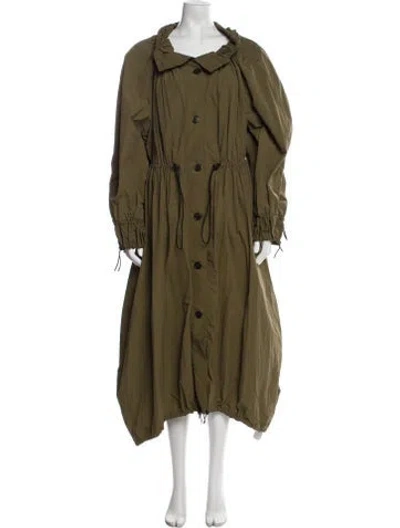Pre-owned Henrik Vibskov Nylon Coat In Green