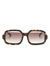 Henrik Vibskov Olga Rectangle-frame Sunglasses In 褐色
