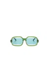 Henrik Vibskov Olga Rectangle-frame Sunglasses In Blue
