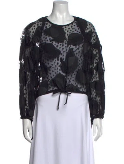 Pre-owned Henrik Vibskov Patterned Crew Neck Top In Black