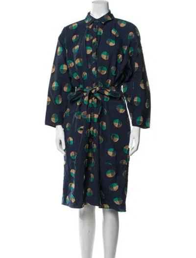 Pre-owned Henrik Vibskov Patterned Knee-length Dress In Blue