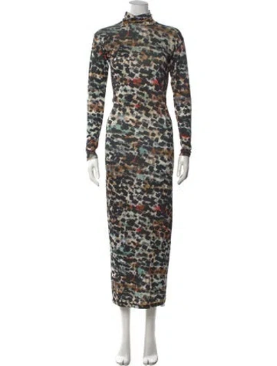 Pre-owned Henrik Vibskov Patterned Long Dress In Multicolor