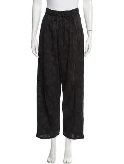 Pre-owned Henrik Vibskov Patterned Wide Leg Pants In Black