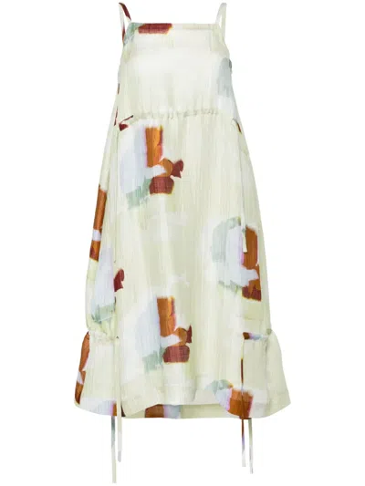 Henrik Vibskov Pick Up Abstract-print Midi Dress In Green