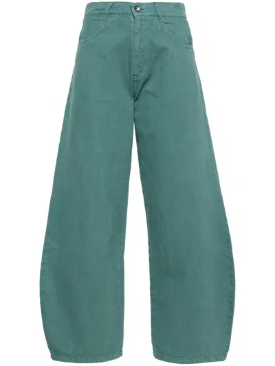 Henrik Vibskov Pipette Mid-rise Wide-leg Jeans In Green