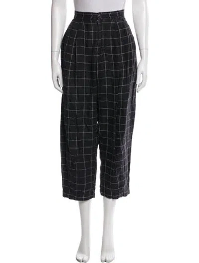 Pre-owned Henrik Vibskov Plaid Print Wide Leg Pants In Blue