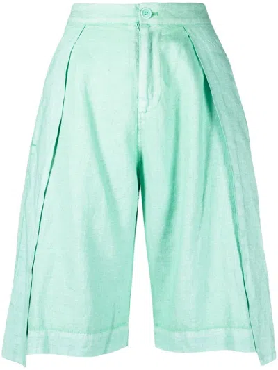 Henrik Vibskov Pleated Knee-length Shorts In Green