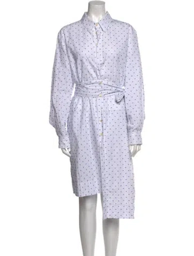 Pre-owned Henrik Vibskov Polka Dot Print Midi Length Dress In White