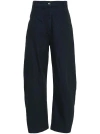 Henrik Vibskov Post Denim Pants In Navy Blue Twill In Black