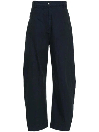 Henrik Vibskov Post Denim Pants In Navy Blue Twill In Black