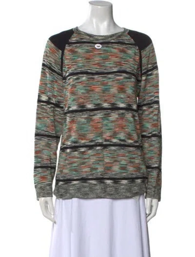 Pre-owned Henrik Vibskov Printed Bateau Neckline Sweatshirt In Green