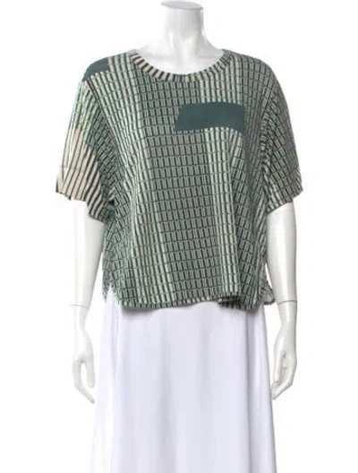 Pre-owned Henrik Vibskov Printed Crew Neck T-shirt In Green