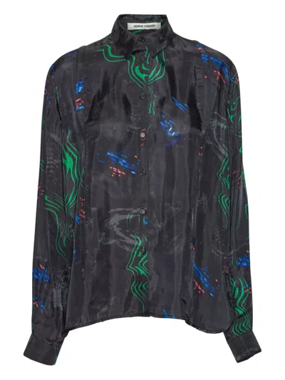 Henrik Vibskov Printed Long-sleeved Shirt In Multi