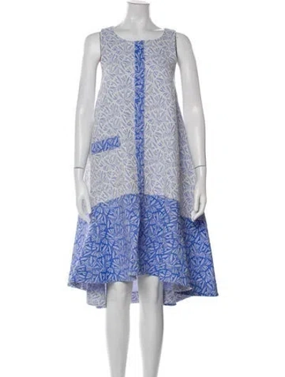 Pre-owned Henrik Vibskov Printed Midi Length Dress In Blue