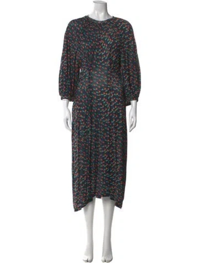Pre-owned Henrik Vibskov Printed Midi Length Dress In Gray