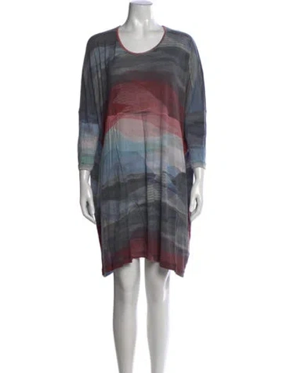 Pre-owned Henrik Vibskov Printed Mini Dress In Grey