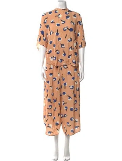 Pre-owned Henrik Vibskov Printed Mock Neck Jumpsuit In Pink