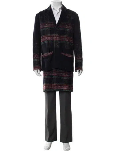 Pre-owned Henrik Vibskov Printed Overcoat In Blue