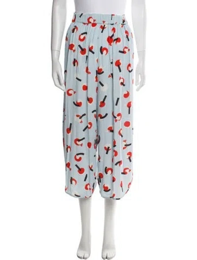 Pre-owned Henrik Vibskov Printed Wide Leg Pants In Blue